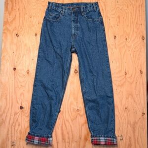 Guide Gear High Waisted Lined Jeans Size 8 Blue Relaxed Tapered Flannel